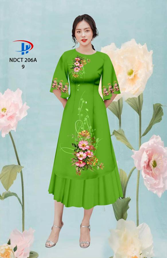 Vải Áo Dài Cách Tân Hoa 3D AD NDCT206A 5